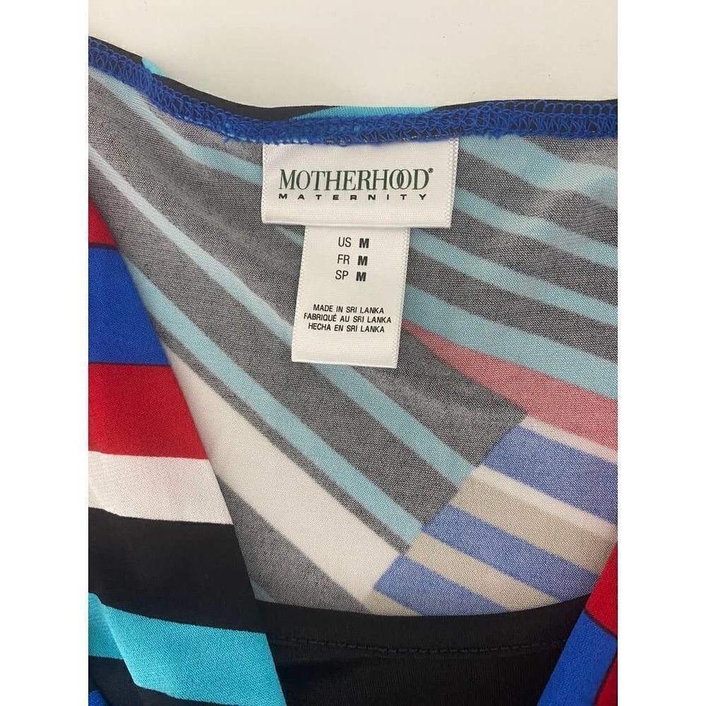 Motherhood Maternity Nursing Dress Geometric Pattern Sleeveless - Size Medium - Picture 3 of 7